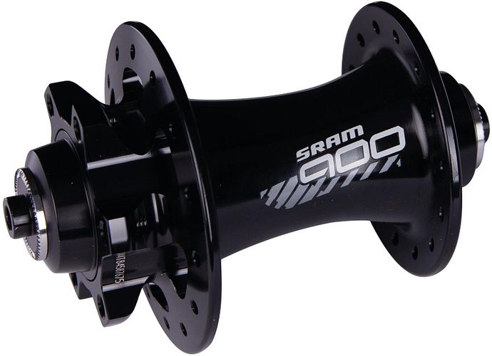 SRAM Vorderradnabe 900 28 Loch schwarz inkl. Schnellspanner und Endkappen für 1