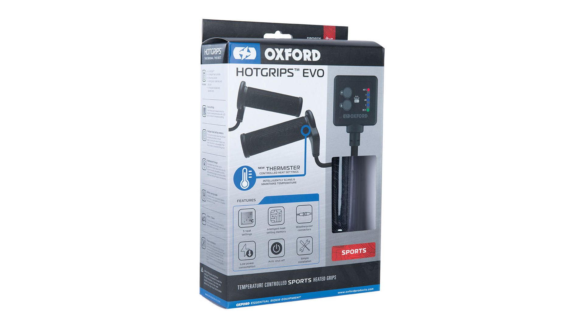 Oxford Heizgriffe Sports, Grifflänge 123 / 114 mm, Heizgriffe "Hotgrips®Evo" 12 V