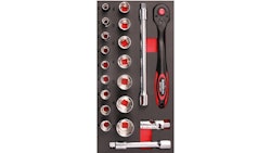 Bikeservice Moduleinlage Steckschlüssel 1/2", 20-teilig