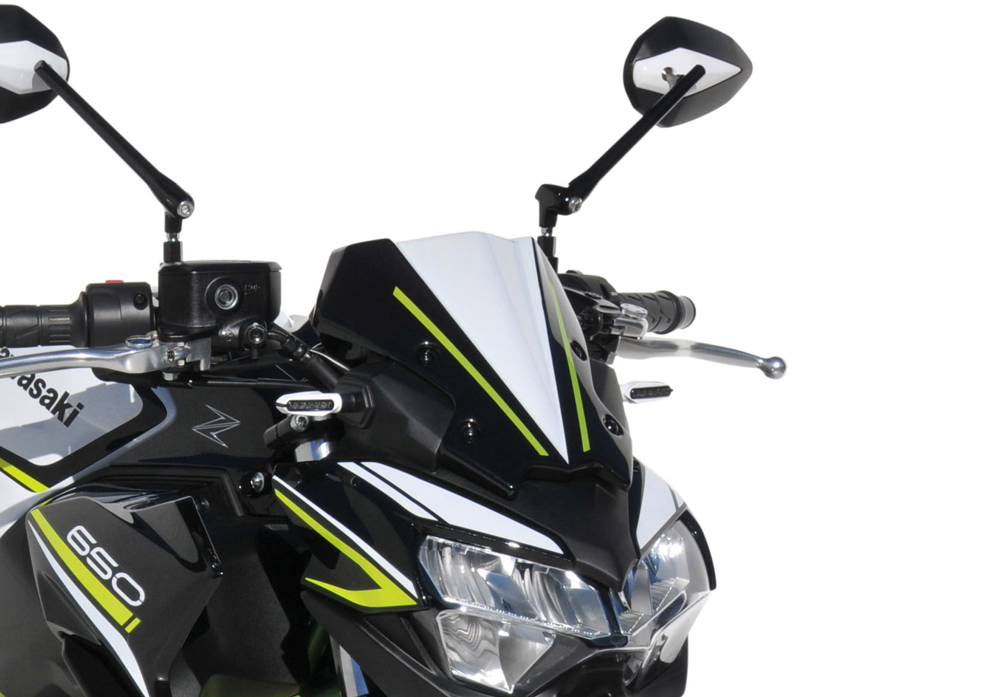 BODYSTYLE Sportsline Scheinwerferverkleidung ABS Kunststoff weiß/schwarz/grün für KAWASAKI Z650 