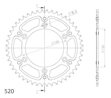 Supersprox Stealth-Kettenrad 520 48Z (Schwarz)