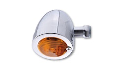 HIGHSIDER smart Bullet Flat Glühlampen Blinker Gehäuse Chrom / Linse Orange (Stück), Vorn & Hinten