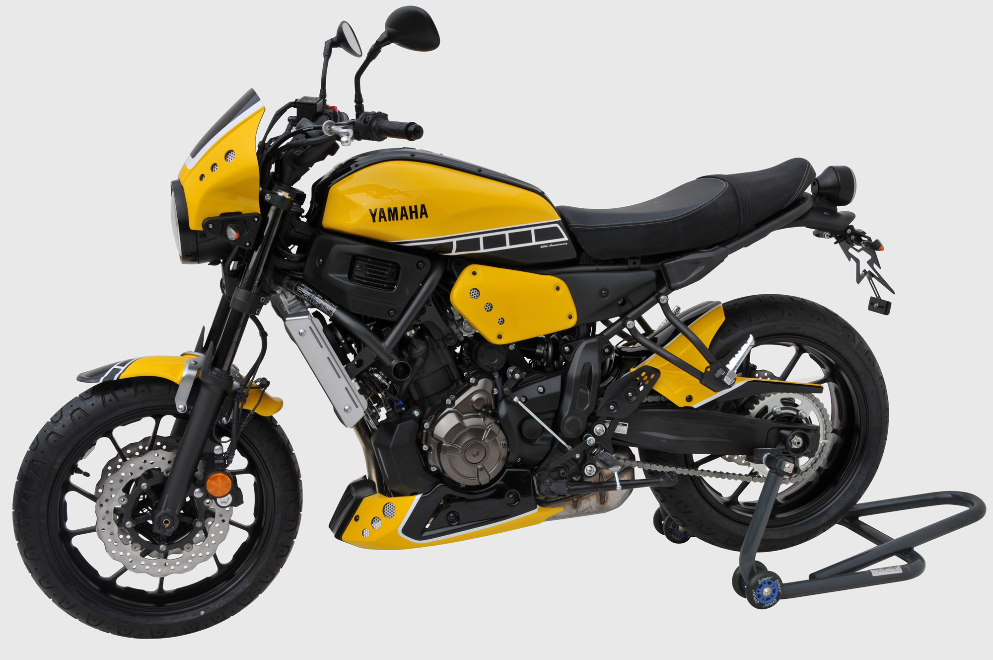 BODYSTYLE Sportsline Seitenteile ABS Kunststoff silber für YAMAHA XSR700 / XTribute / Legacy 