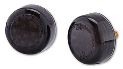 HIGHSIDER smart Micro Disc LED Blinker Gehäuse Schwarz / Linse Rauchgrau (Paar), Vorn & Hinten