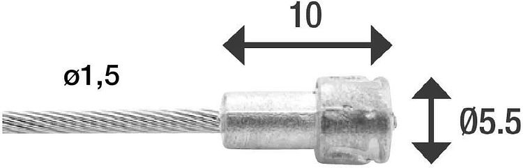 Elvedes Bremsinnenzug 2000 mm silber SB-verpackt, V-Nippel, Road
