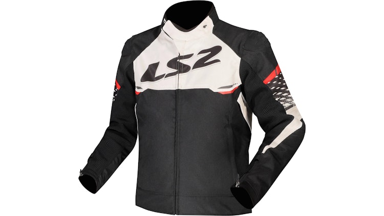 LS2 Apex Jacke Schwarz / Weiß / Rot Herren Gr.xxl