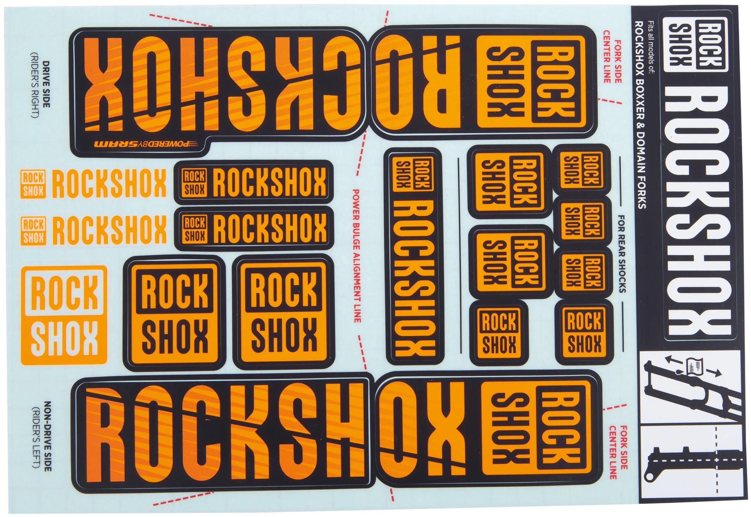 RockShox Dekor Set für Dual Crown Federgabel 35 mm schwarz,orange