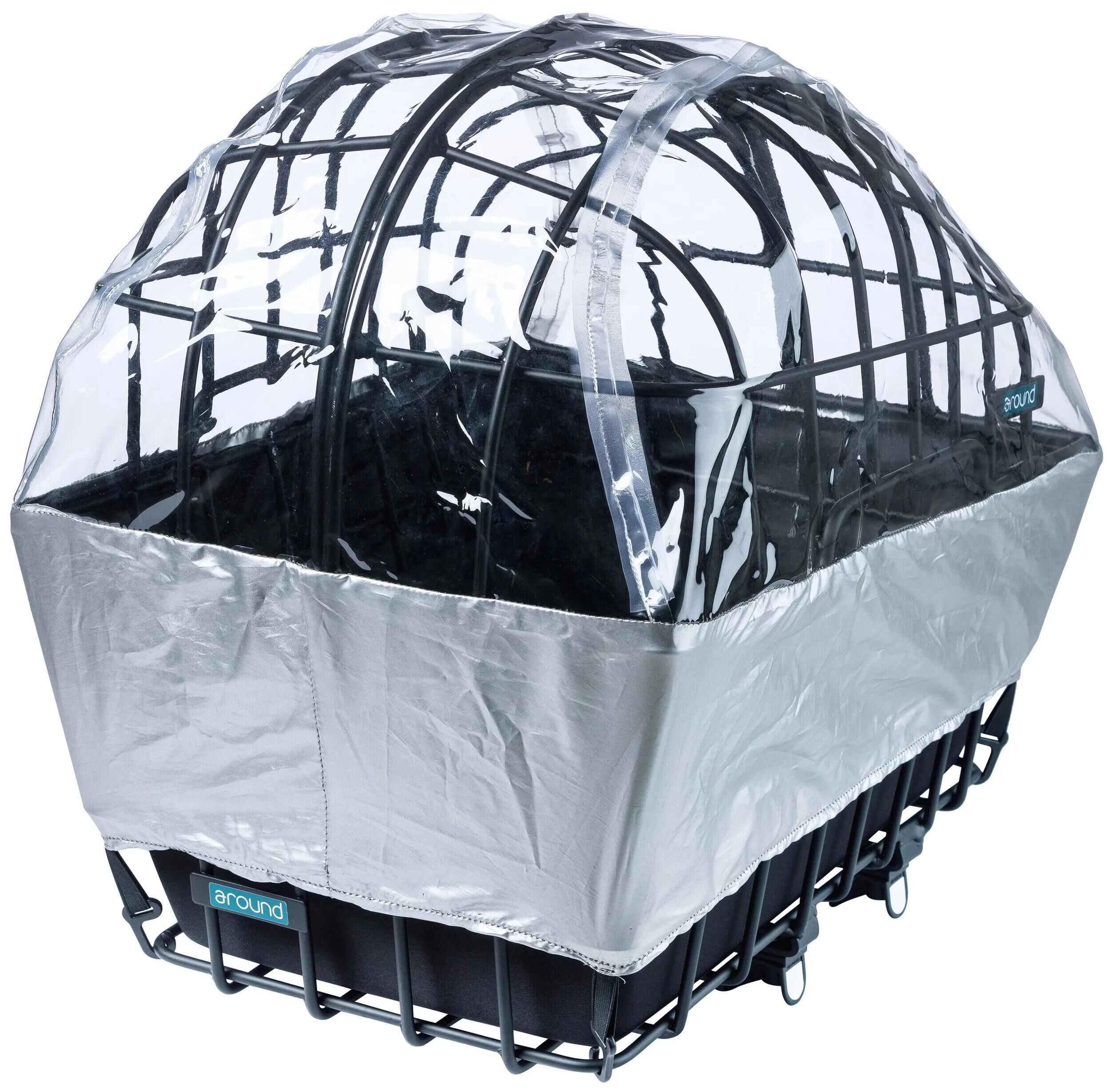 Pieper Regenschutzhaube Luna für Tierkorb silber / transparent