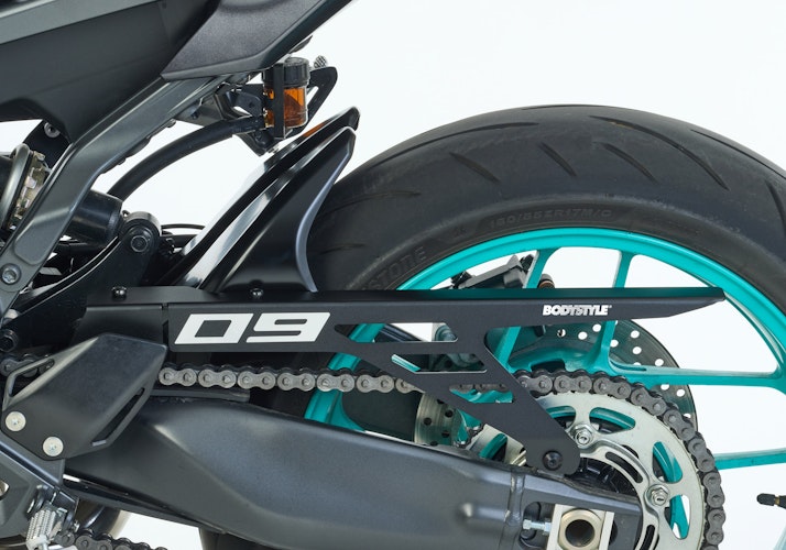 BODYSTYLE Sportsline Hinterradabdeckung mit Alu-Kettenschutz ABS Kunststoff unlackiert für YAMAHA MT-09 / SP, MT-09 Automatik (Y-AMT)