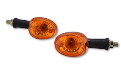 HIGHSIDER smart Schwarz/Orange Glühlampen Blinker Gehäuse Schwarz / Linse Orange (Paar), Vorn & Hinten