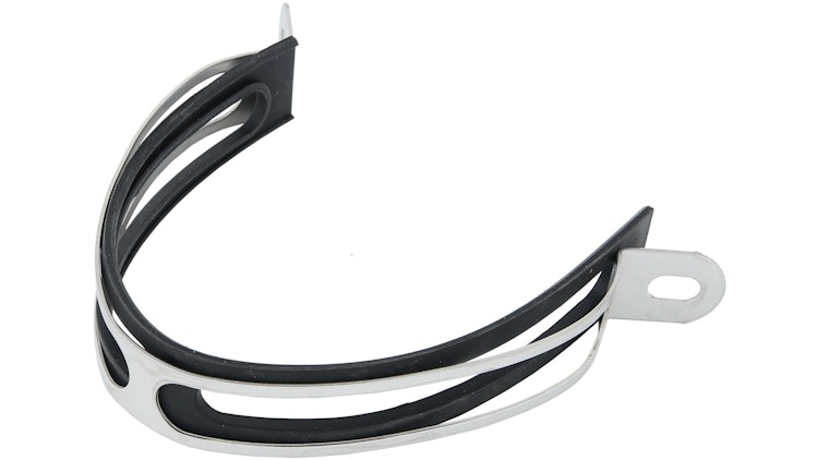 LeoVince Halteschelle A1, Edelstahl mit Gummiunterlage, SBK Oval, 304972501R