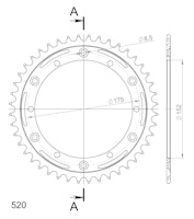 Supersprox Stealth-Kettenrad 520 44Z (Rot)