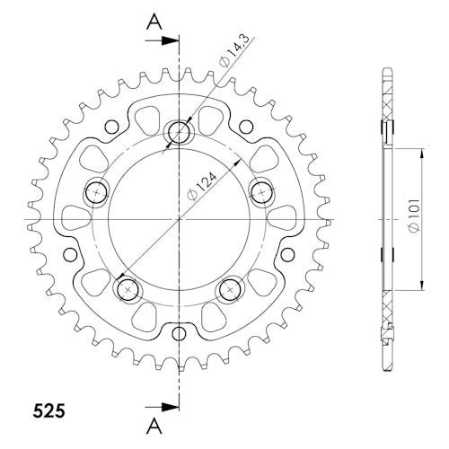 Supersprox Stealth-Kettenrad 525 41Z (Gold)