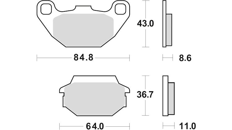 TRW Bremsbelag Typ SRM Sintermetall mit ABE, Bremsbelag "MCB 712" Satz