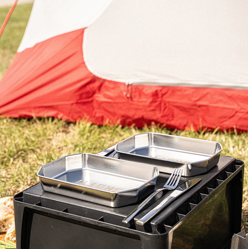 SKOTTI PLADE Campingteller Edelstahl 4 Stück