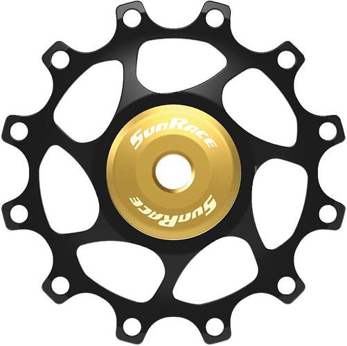 Sunrace Schaltrolle 12 Zähne schwarz/gold
