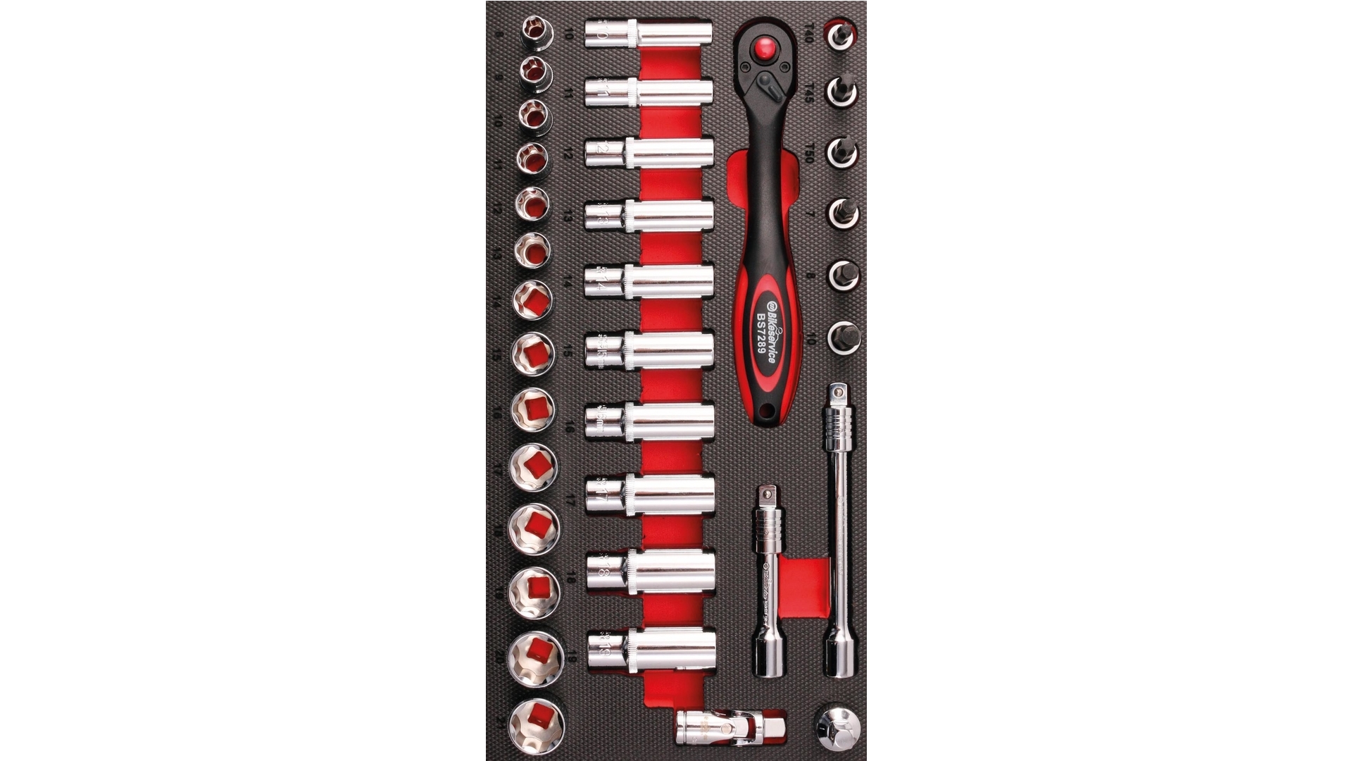 Bikeservice Moduleinlage Steckschlüssel 3/8", 36-teilig