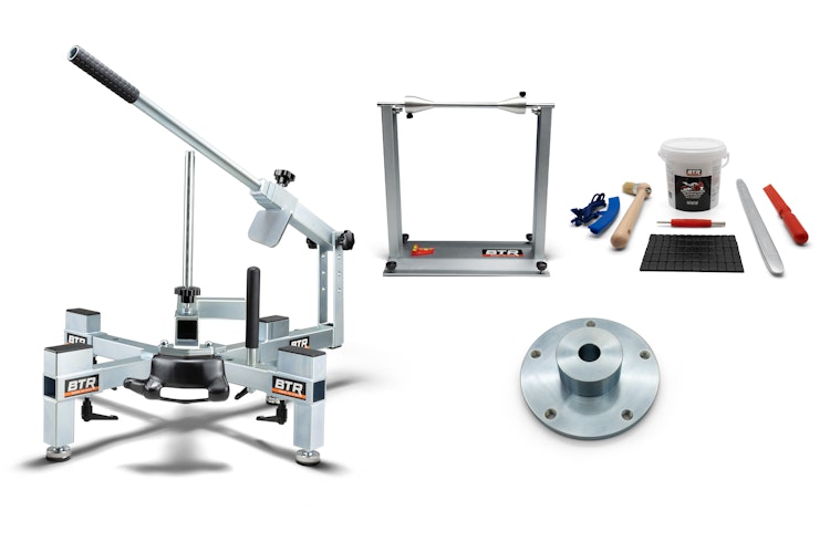 BTR Reifenmontiergerät EVO2® Set für BMW Einarmschwingen mit 5-Loch-Felge