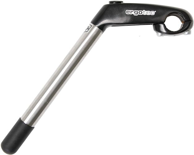 ergotec Eagle 2 Tube Vorbau 80 mm silber/schwarz 230 mm Schaftlänge, eff. Höhe: 190 mm