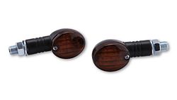 HIGHSIDER smart Micro-Flash Glühlampen Mini-Blinker Gehäuse Schwarz / Linse Rauchgrau (Paar), Vorn & Hinten