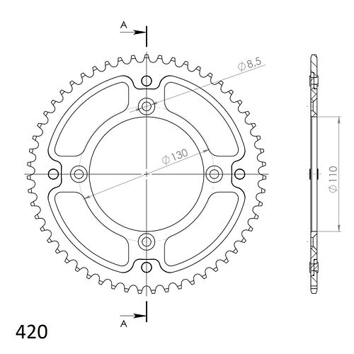 Supersprox Stealth-Kettenrad 420 52Z (Gold)