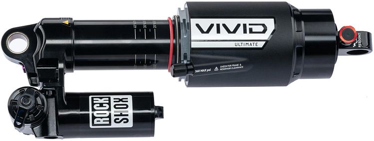 RockShox Federbein Vivid Ultimate RC2T 230 mm x 65 mm schwarz Befestigung: Shaft No Bushing, Body Stan