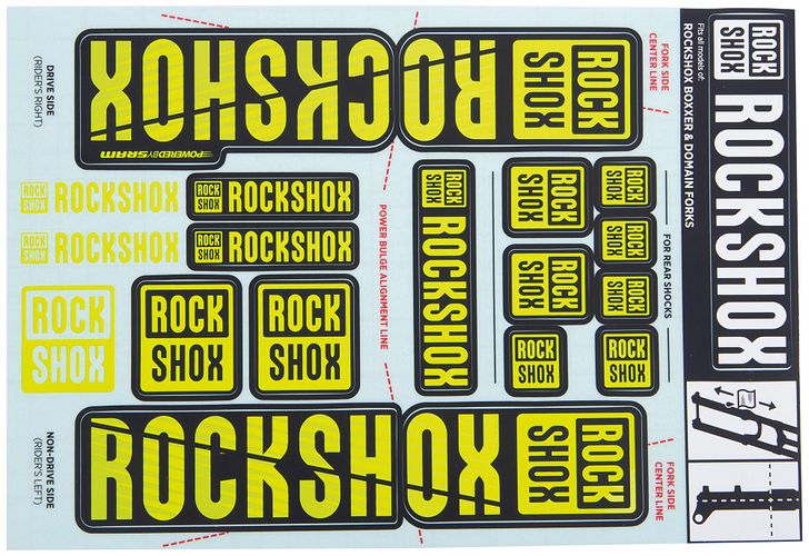 RockShox Dekor Set 35 mm Dual Crown schwarz, gelb