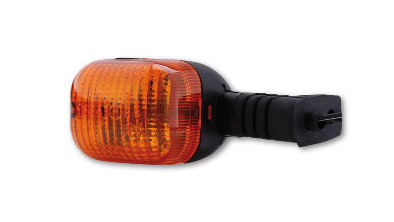 HIGHSIDER smart Duc-Style Glühlampen Blinker Gehäuse Schwarz / Linse Orange (Stück), Vorn Links & Hinten Rechts