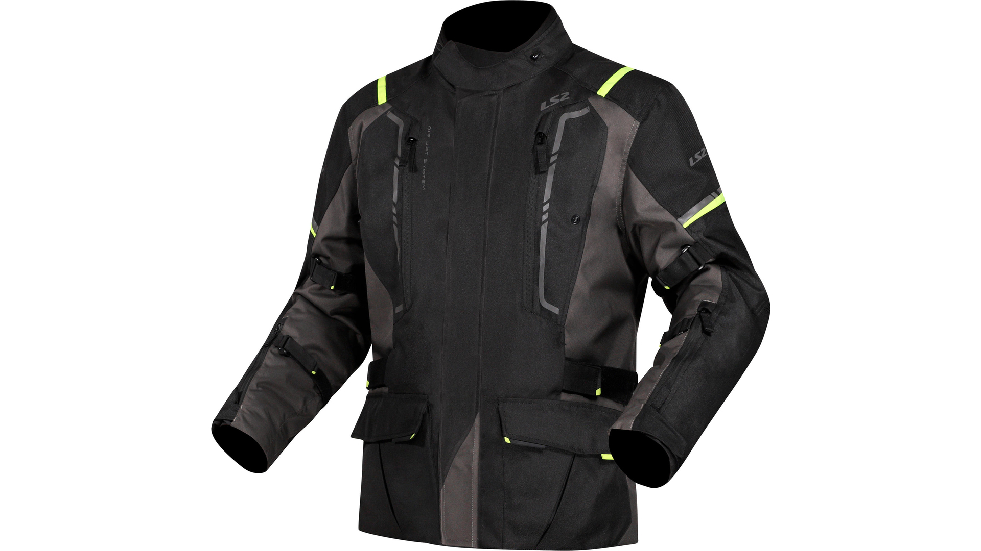 LS2 Narvik Jacke Schwarz / Grau / Neongelb Herren Gr.l