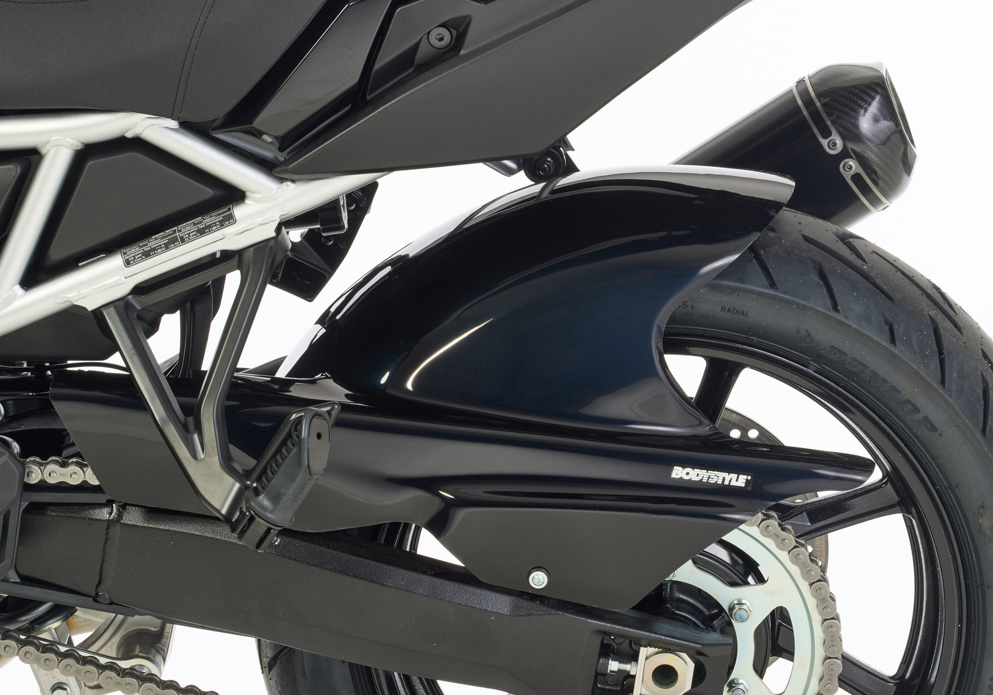 BODYSTYLE Sportsline Hinterradabdeckung ABS Kunststoff schwarz für SUZUKI V-Strom 800, V-Strom 800 DE