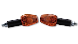 HIGHSIDER smart IMOLA 1 Glühlampen Mini Indicator Gehäuse Schwarz / Linse Orange (Paar), Vorn & Hinten