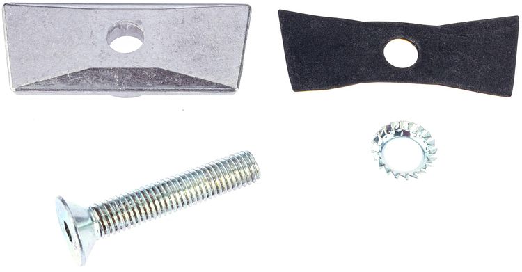 Hebie Adapterplatte Zweibeinständer silber mit Schraube M10 x 55 mm
