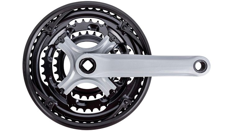 Messingschlager Kettenradgarnitur 28/38/48 Zähne 170 mm schwarz,silber