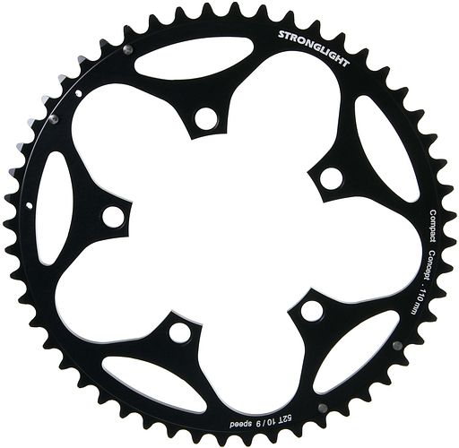 Stronglight Kettenblatt 52 Zähne 110 mm schwarz