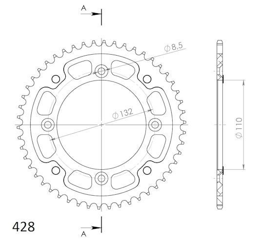 Supersprox Stealth-Kettenrad 428 50Z (Orange)