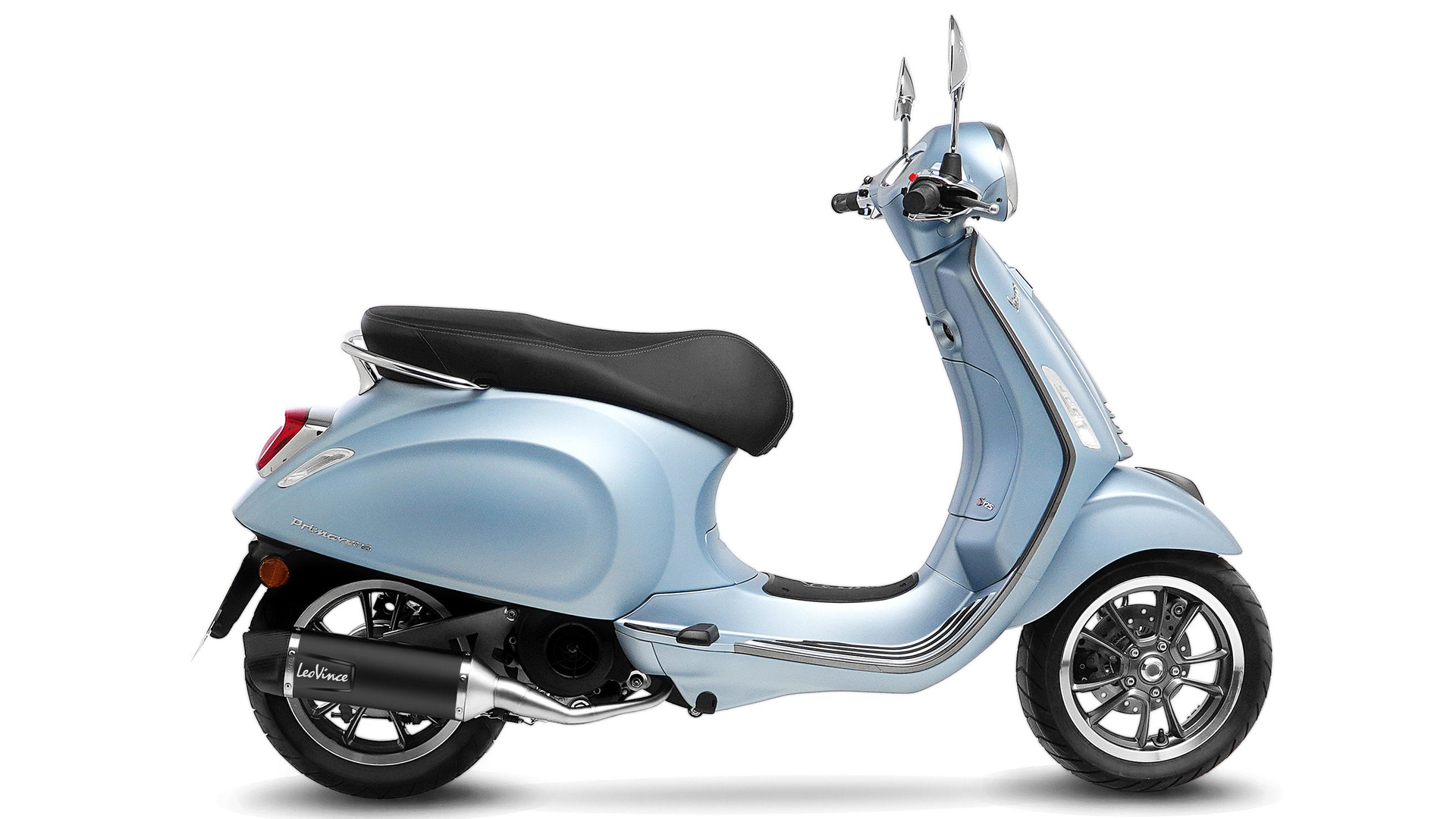 LeoVince Komplettanlage Edelstahl SBK NERO für PIAGGIO VESPA PRIMAVERA/SPRINT 125 3V mit Katalysator