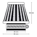 Vorschaubild MIW Luftfilter M5009 Power-Filter Ø28mm, 60x50mm
