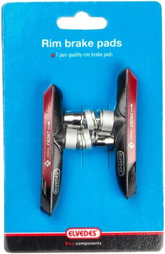 Elvedes Bremsschuh 6815 V-Brake 72 mm schwarz/rot SB-verpackt