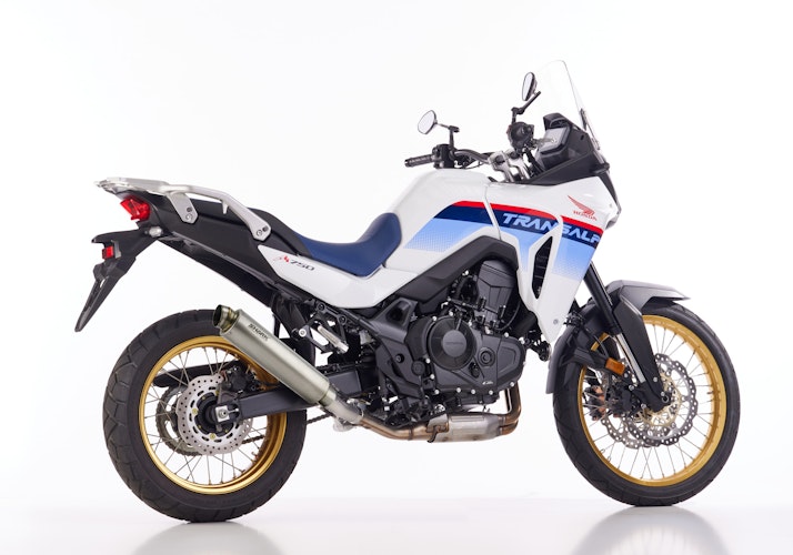 SHARK SLIP-ON Titan silber SRC 4 für HONDA XL750 Transalp EURO5 EURO5+ 