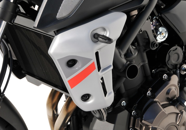 BODYSTYLE Sportsline Kühlerseitenverkleidung  ABS Kunststoff grau/rot/anthrazit für YAMAHA MT-07 