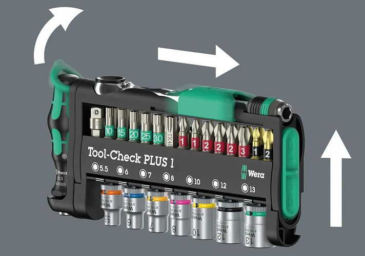 Wera Werkzeugsatz Tool-Check Combi 1 schwarz/grün