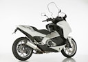 Vorschaubild SHARK SLIP-ON Aluminium poliert/Endkappe Edelstahl schwarz matt beschichtet silber DSX-5 für HONDA Integra 700,Integra 750,NC700S,NC700X,NC750S,NC750X EURO3  