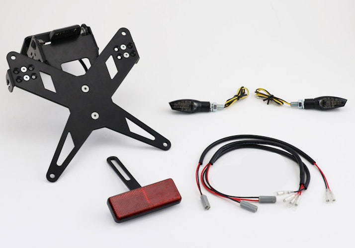 PROTECH X-SHAPE Kennzeichenhalter Komplett-Set mit 2x LED-Blinker RC-20