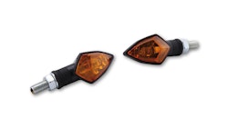 HIGHSIDER smart Rock Glühlampen Mini-Blinker Gehäuse Schwarz / Linse Orange (Paar), Vorn & Hinten