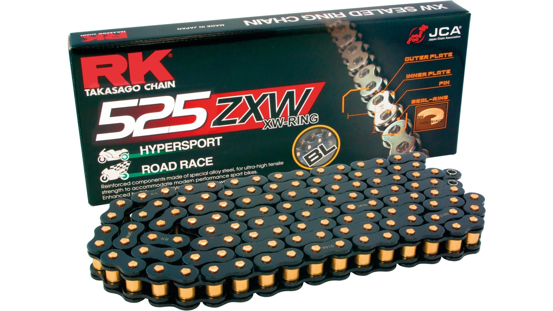 RK Kette BL525ZXW Black Scale 110 Glieder