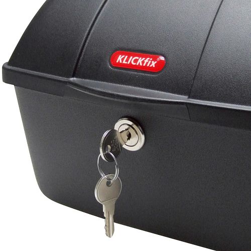 Rixen & Kaul Gepäckträgerbox 12 l schwarz KlickFix inkl. Kupplung für Racktime Träger