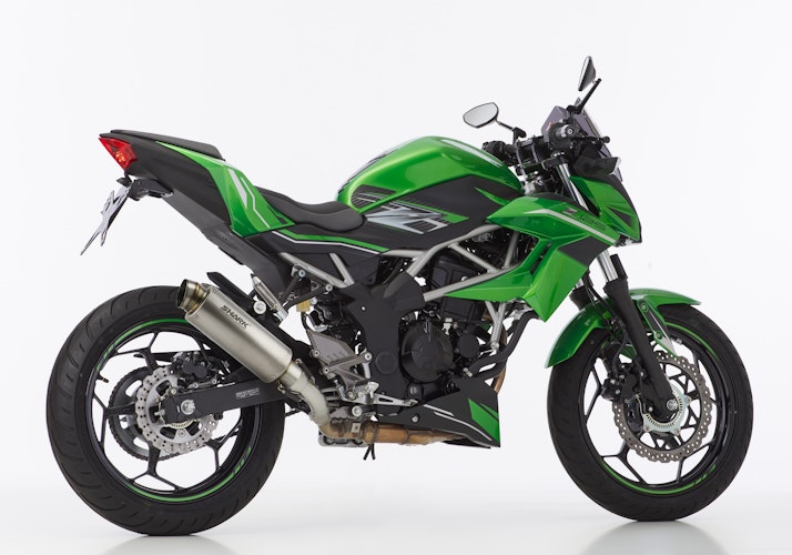Shark Performance SLIP-ON Titan silber SRC 4 für KAWASAKI Ninja 125,Z125 EURO4 EURO5 