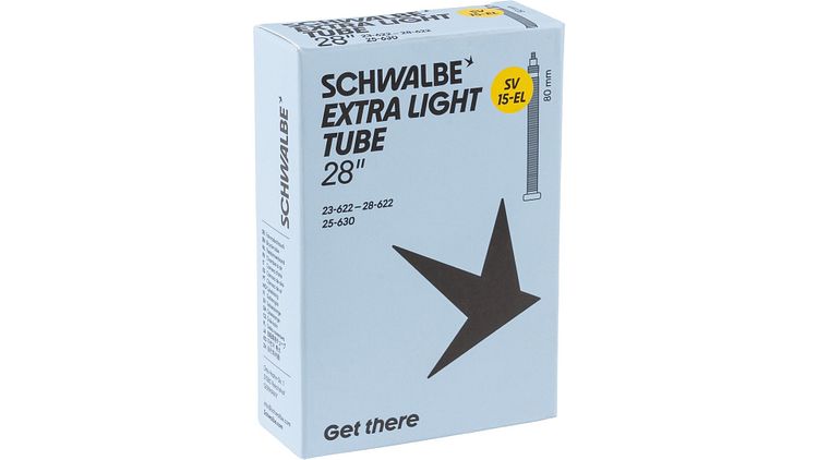 Schwalbe Schlauch Nr. 15-EL Extralight 28 Zoll Sclaverandventil (SV), 80 mm