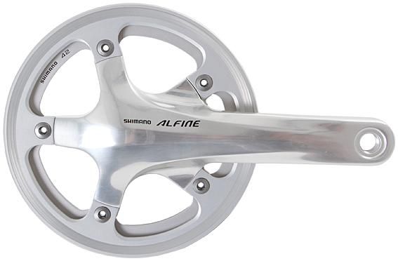 Shimano Kettenradgarnitur Alfine FC-S501 45 Zähne silber mit zwei Kettenschutzringen