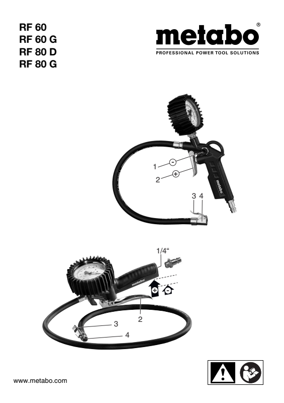 Bedienungsanleitung fÃ¼r Metabo ReifenfÃ¼llmessgerÃ¤t RF 60